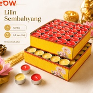 100PCS Ghee Candle Butter Lamp Tealight Candle 1 Hour untuk Buddhist Prayer Temple Altar Worship Off