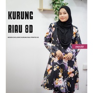 BAJU KURUNG BERCORAK 8D ELEGANT BAJU PEREMPUAN MODERN STYLE KURUNG RIAU BAJU KURUNG PRINTED WANITA