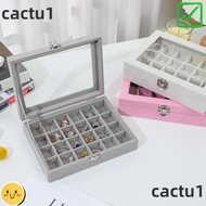 DIEMON Velvet Ring Box Tray, 12 /24 Grid Dustproof Jewellery Organiser Storage, Desktop Storage Box 