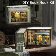 DIY Book Nook Kit with 3D Puzzle Model Building Wooden Bookshelf Bookend Toy Halloween Christmas Bir