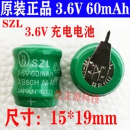 SZL 3.6 V60mAh Rechargeable Battery 60MA3.6V Lithium Battery NiCd Rechargeable Battery 2 Pins 15mm *