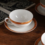 德國Kronester橘紋描金茶杯組/咖啡杯/老件