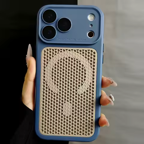 Luxury Heat Dissipation Magnetic Case For IPhone 12 13 14 15 16 17 Pro Max Plus Air ShockProof For M