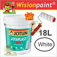 18 LITER ( WHITE 0000 ) JOTUN JOTAPLAST MAX ( FREE 7" ROLLER SET ) (CAT KAPUR) WATER BASED 18L PUTIH