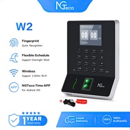 NGTeco Fingerprint Time Recorder Thumbprint Time Attendance Machine With 2.4GHz WiFi Time App W2/W3