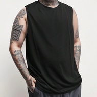 Plus Size Men's Elastic Sport Tank Top, Large Casual Breathable Quick Drying Top Underwear Sweat Shi