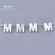 BENECREAT 5pcs Sea Shell Beads Top Drilled Beads Letter Letter.M 10x9x3mm Hole: 0.8mm