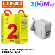 LDNIO A2203 2 PORT 5V 2.4A SMART TRAVEL USB CHARGER ADAPTER WALL FOR IPHONE X SAMSUNG XIAOMI HUAWEI 