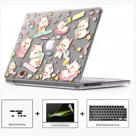 Laptop Case for MacBook Pro 14 Case 2025 M5 A3434 Cute cartoon TPU Hard Shell with keyboard cover fo