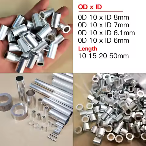 20-50pcs Aluminum tube OD 10mm alloy tube 10mm outer diameter pipe 10x6 10x6.1 10x8 Aluminium hollow