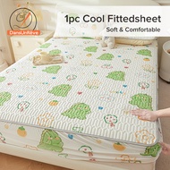 Dansunreve Cute Bedsheet Dinosaur/Bear/Rabbit Latex Filling Mattress Protector Cool Bed Sheet Soft Breathable Fitted Sheet Single Queen King Size