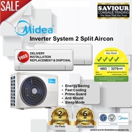 MIDEA MAE3M21D / MSEID-09 x 2 System 2 AE PRO Inverter Aircon R410a 4ticks ✔✔✔✔