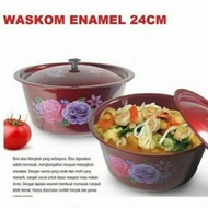 Diskon 3 Pcs Baskom Tutup Enamel