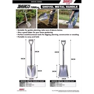 RAYACO Heavyduty Shovel Skop Pasir Besi/Shovel Metal Handle-Flat/Point/Cangkul Besi 90/Penyodok Long