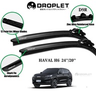 Haval H6 2024 to Present Silicone Car Wiper Blades 24‘’/20‘’D9R Front Set Droplet@BilahPengelap  24‘