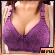 Bra Women Plus Size Wireless Full Cup 34-48 BC Cup Floral Lace Baju Dalam Wanita Tapa Dawai / Tanpa 