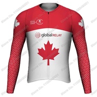 2026 Canada Team Cycling Jersey Long Sleeve World Champion Cycling Clothing Men Road Bike Shirts Red