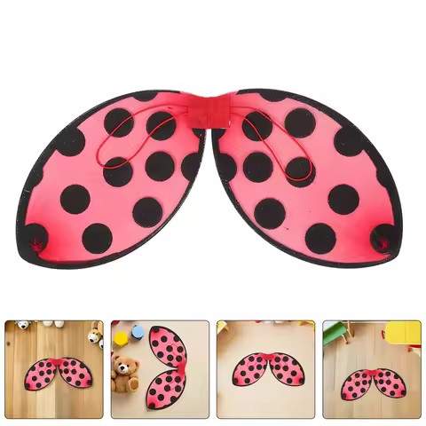 2Pcs Ladybug Wings Red Foldable Lightweight Insect Costume Prop Performance Cosplay Halloween Party 