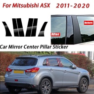 Mitsubishi ASX Glossy Black Car Sticker for Door Window Center Column B C Pillar Post Trim Mirror Decoration Film For AXS GA 2011-2020 Accessories