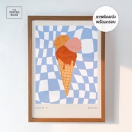 Ice cream Wall Picture With Wooden Frame Poster Cafe Decorative Restaurant Kitchen