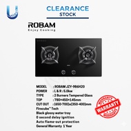 ROBAM CLEARANCE SET JZY-9B6H20 5.0KW 2 BURNER TEMPERED GLASS GAS STOVE