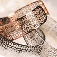 醫療級薄鋼手環- 富貴豐盛 寬版 男生款 銀玫瑰金黑 好運戴著走