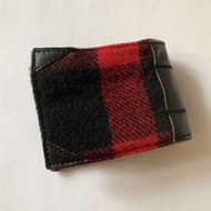 全新正品 polo Ralph Lauren 短夾 皮夾 羊毛 紅黑格 頹廢 洗舊 騎士 RL 皮格 漸層格紋