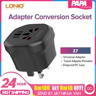 LDNIO Z7 Converter UK Plug To Universal Adapter 2500W Plug 3 Pin Socket Conversion Adaptor Fireproof