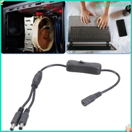 WU Power Cable DC5521 Y Splitter 5 5x2 1mm Female to Two Male with On  Switcher for LED and Cameras 