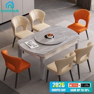 HK Modern PU Leather Dining Chair with Backrest Soft Cushion Seat Metal Legs Comfortable Kitchen