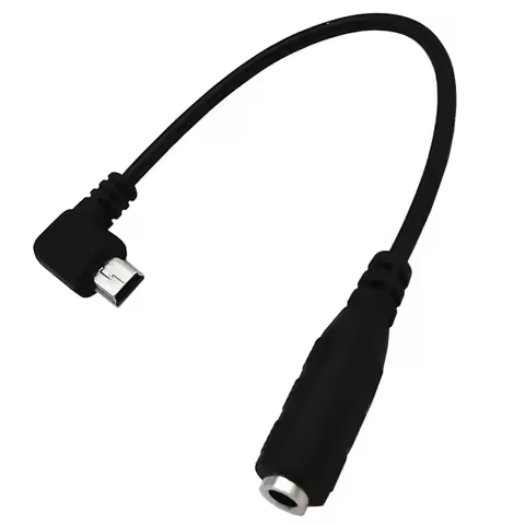 0.15m 90 degree Mini USB to 3.5mm Audio Adapter Cable V3 Mini 5P Male to 3.5mm Female Phone Earphone