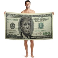 $100 Bill Beach Towel for Kids & Adults – Custom Name or Face Options – Funny Money Beach Towel, Sup