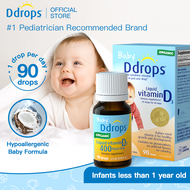 Ddrops Baby Liquid Vitamin D3 Organic Baby 400 IU 90 Drops - Daily Vitamin D Liquid for Infants. Supports Teeth &amp; Bone Health. No Preservatives, No Sugar, Non-GMO, Allergy-Friendly