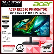 ACER EK241Y P6 / EK251Q P6 144Hz 24" 25" IPS FHD 1MS AMD Free Sync Acer Comfy View Built In Speaker 