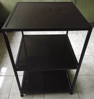 Multipurpose Rack-3Layer (60x60x85cm)BLACKFRAME/PLAIN BLACK TILES
