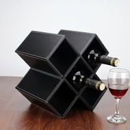 Special premium wood leather wine rack liquor cabinet wine rack grape 5 lattice IKEA creative packag