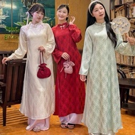 “Renovated Ao Dai 4-Layer BrocadeCNY - Modified Ao Dai CNY new model 2026-ct65