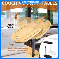 Couch Side Table 360° Rotating Sofa Side Table Height Adjustable End Table for Bed or Chair with Pho