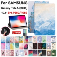 For Samsung Galaxy Tab A 10.1 2016 SM-P580 SM-P585 w/S Pen Cute Cartoon Pattern Leather +TPU Fashion Flip Stand Tablet Protective Case