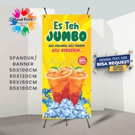 Spanduk Banner MMT Es Teh Solo Es Teh Poci Es Teh Raden Es Teh Jumbo Es Jeruk Peras