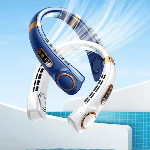 Hanging Neck Fan, Portable, Bladeless Neck Fan Air Cooler, Mini, Digital Display Rechargeable Air Co