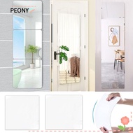 PEONIES Acrylic Wall Stickers, DIY Square Mirror Wall Sticker, Wallpaper  Home Living Room Bedroom Decor Soft Self-adhesive Acrylic Tiles Sticker