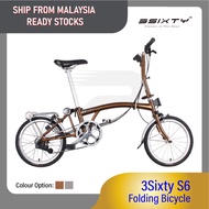 3Sixty S6 Folding Bicycle Portable Ultralight Aluminum Alloy Speed Sports Cycling Road Bike Vehicle Basikal Lipat