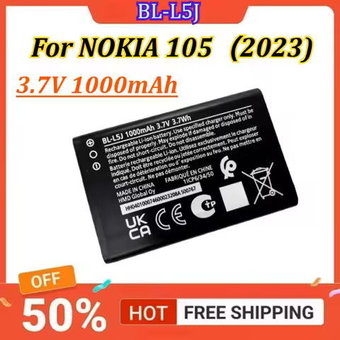 BL-L5J 3.7V 1000mAh Replacement Battery For NOKIA 105（2023) Mobile Phone Battery
