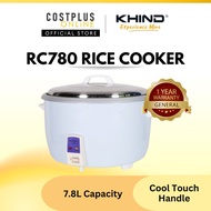 Khind RC780 7.8L Large Rice Cooker - Auto Keep Warm, High Capacity Periuk Nasi Besar
