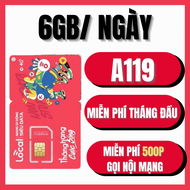 Sim Mobifone Local  A119 (6GB/Ngày) - MIỄN PHÍ 500 PHÚT GỌI NỘI MẠNG - Free tháng đầu - BẢO HÀNH 1 Đ