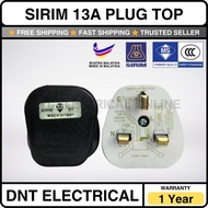 13A Fused Plug Top Black AC 250V Sirim Approved Kepala Plug Elektrik（Switch Socket Metal Clad + 3 Co