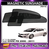 Magnetic Sun Shade Honda Civic FD 2006-2011 (4pcs) Pelindung Matahari Magnetik Kereta Car Sun Shade 