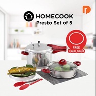 Homecook presto set 5, presto set, steamer, steamer, langseng, presto Pan