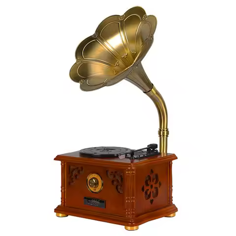 hot sale Wooden retro Phonograph jukebox vinyl disc recording player
